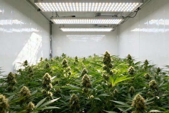 Indoor cannabis cultivation room