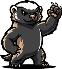 Fototapeta premium Tough Honey Badger Mascot Illustration