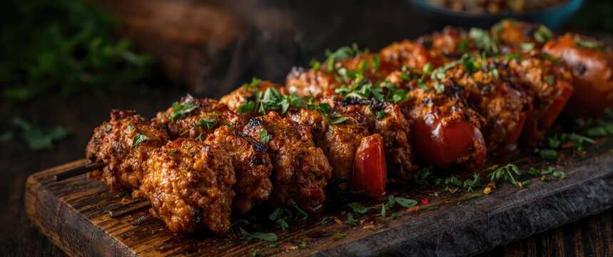 Juicy Pashtun style minced chicken kebab seasoned with fragrant herbs