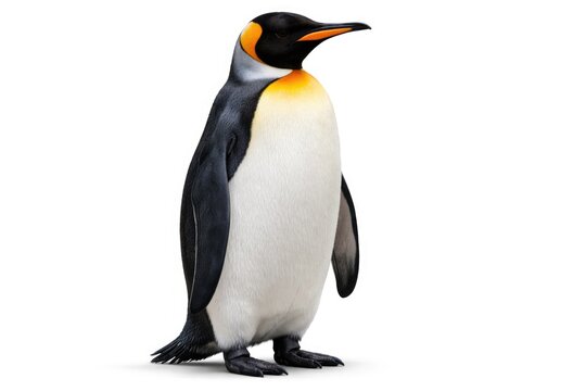 King Penguin isolated on a plain white backdrop