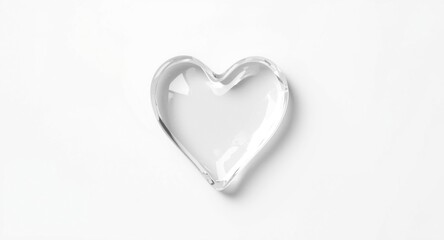 Fototapeta premium White background with a glossy jelly heart shape