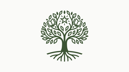 Obraz premium Elegant Tree of Knowledge Logo Design