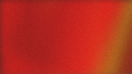 Fototapeta premium Rich red grainy backdrop fading into warm golden tones at the edge, perfect for dramatic posters, festive invitations, striking web banners, and bold editorial layouts.