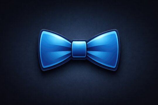 Blue flat bow tie icon for digital branding design