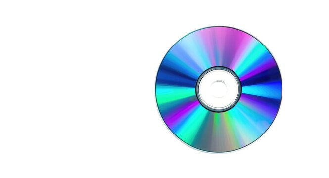 White backdrop showing rewritable optical disks DVD RW and CD RW for storage