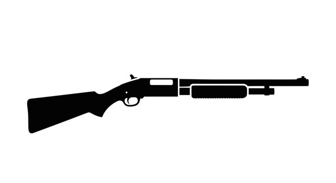Silhouette of a Pump-Action Shotgun