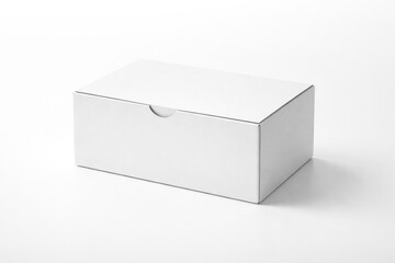 Fototapeta premium White Cardboard Box Isolated on Clean White Surface for Packaging Display