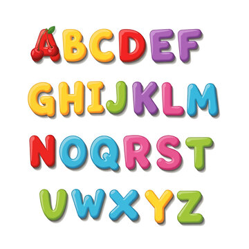 Colorful Alphabet Letters in Row 3.