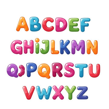 Colorful Alphabet Letters in Row 2.