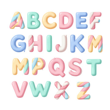 Colorful Alphabet Letters in Pastel 3.