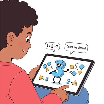 Boy using digital tablet for learning 1.