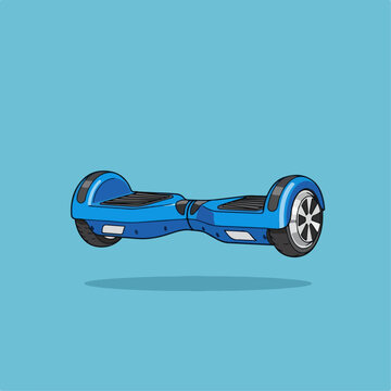 Hoverboard illustration blue background