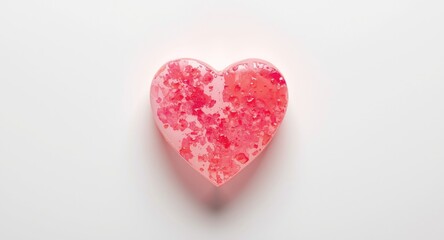 Fototapeta premium Watercolor painted heart shaped soap on a white backdrop suited for hygiene and cosmetic design presentations