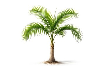 Obraz premium Illustration of a young palm tree on a clean white background
