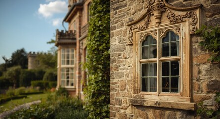 Fototapeta premium Period inspired home with antique window frames
