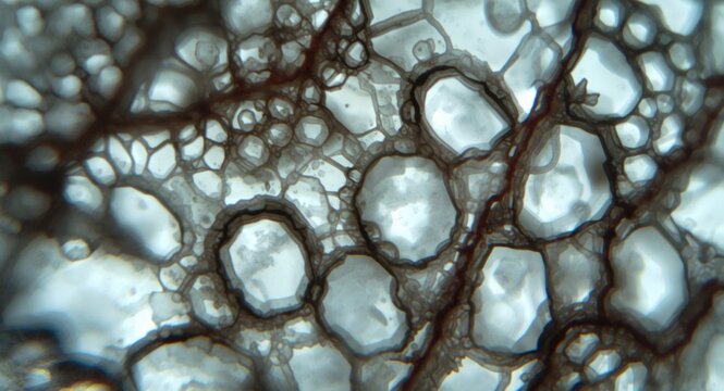 Highly detailed microscopic capture of preserved marine microalgae cells