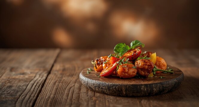 Spiced Turkish eggplant saksuka appetizer with peppers