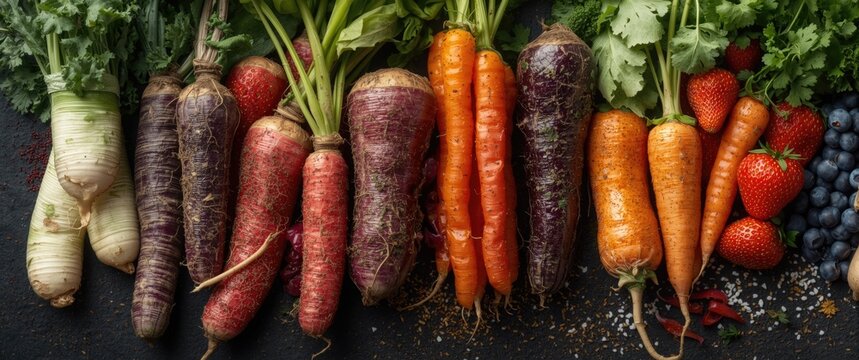 Healthful fresh produce providing antioxidants lutein and zeaxanthin for eyes