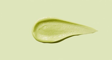 Fototapeta premium cosmetic clear gel balm swiped on light olive green minimal backdrop
