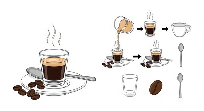 Espresso Coffee Preparation: Step-by-step guide to making a perfect espresso shot.