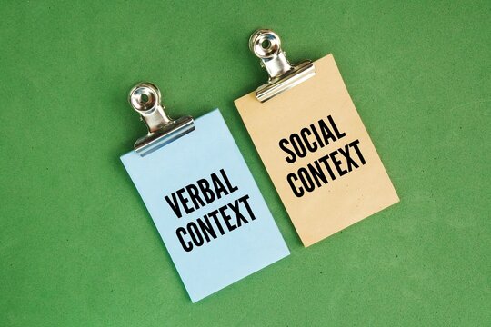 What are the two types of context? There are two main types of context: verbal context, and social context. The first has to do with words, but the second does not.