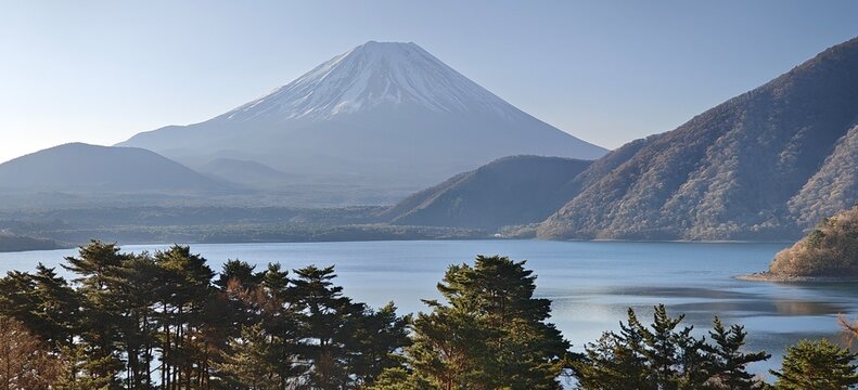 Mount Fuji on lake Motosu