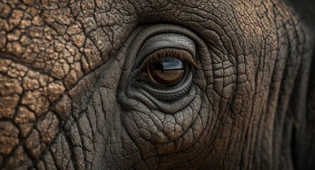 Fototapeta premium Stunning abstract macro portrait of elephant eye with texture focus