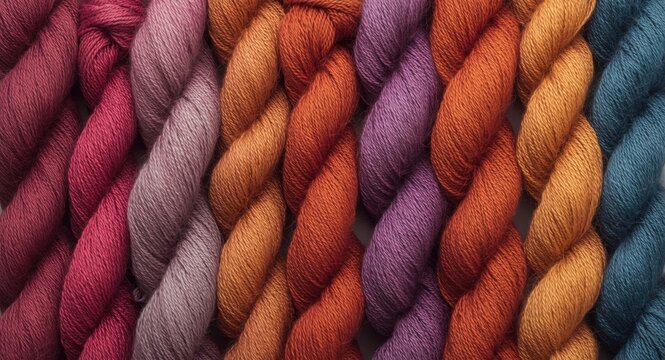 Handcrafted multicolored alpaca wool threads