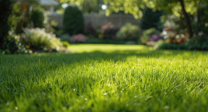 Varieties of grasses suitable for lawns including Zoysia japonica types