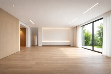 Fototapeta premium spacious empty room with bright lighting and modern interior design