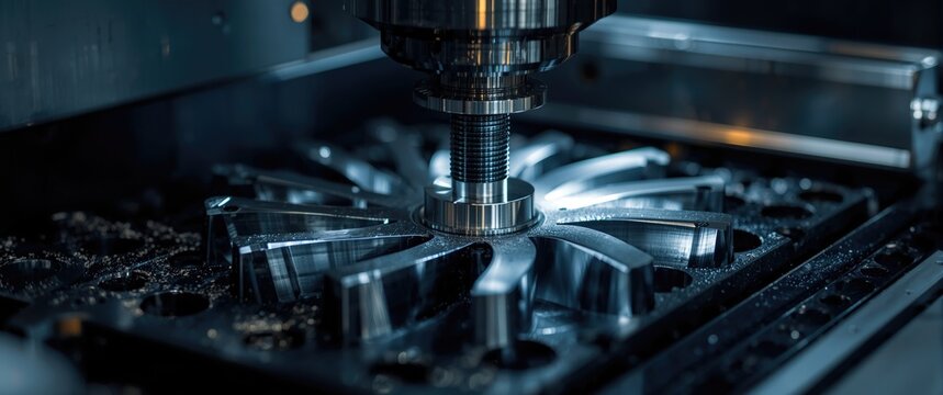 CNC metalworking process showcasing turbine blade and impeller precision production