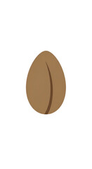 Fototapeta premium Stylized brown peach illustration with a distinctive groove on a clean black background; digitally rendered for stock asset use