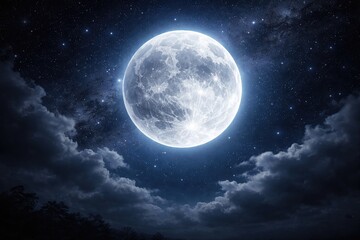 Fototapeta premium A captivating celestial moon lighting up the night sky
