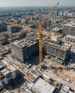 A professional construction scene representing general contracting and construction services showing