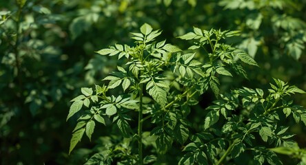 Fototapeta premium Young moringa foliage basking in natural light for medicinal purposes