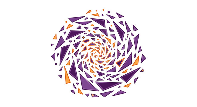 Purple and orange spiral mosaic pattern design