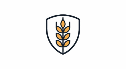 Wheat stalk emblem graphic symbol for food agriculture. © NINDYA