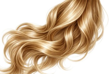 Fototapeta premium Flowing Blonde Hair Strands on Clean White Background