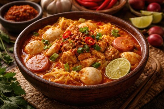 Traditional Indonesian spicy seblak dish with rich flavors