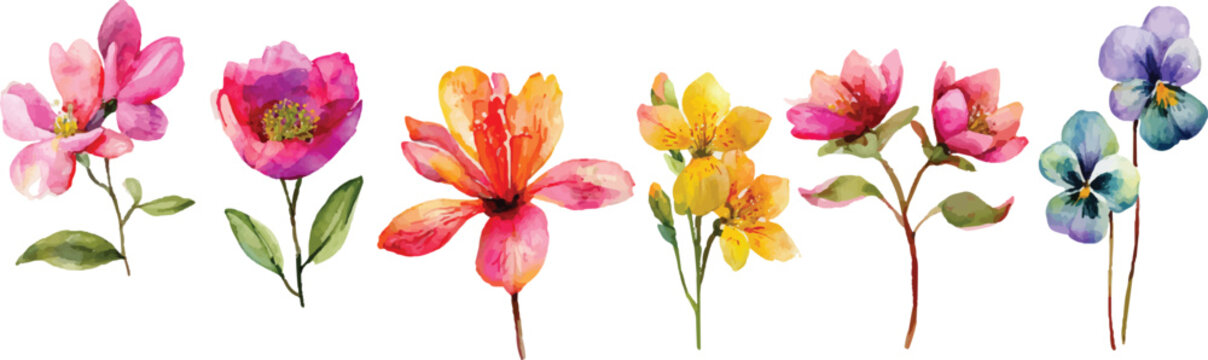 colorful flowers vector illustration