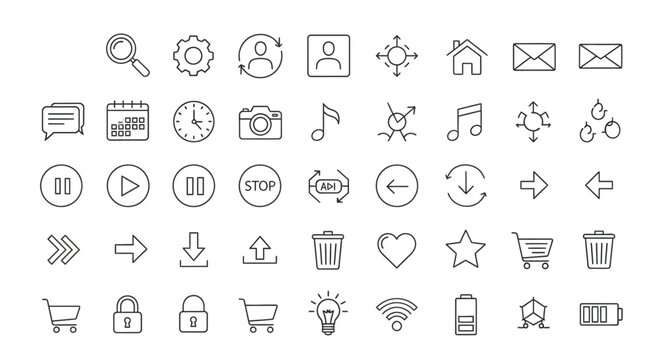 Collection of web and media icons.