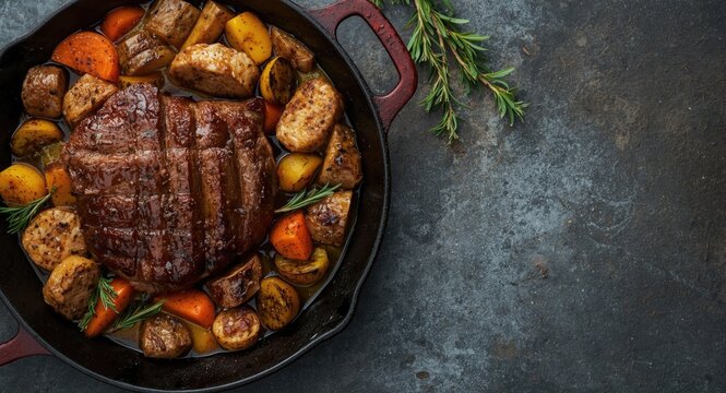 succulent roasted bottom round beef with root vegetables