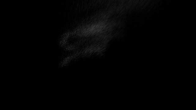 Dark abstract close-up with subtle gray smoke texture on black background.
