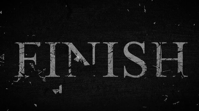 Stylish weathered finish text on dark grunge background with bold typography.