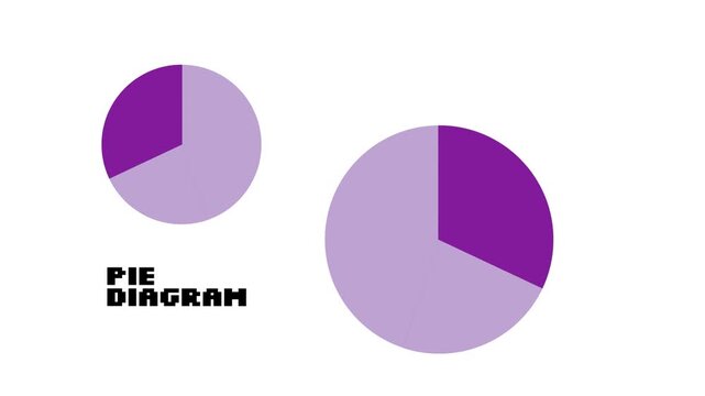 Two Purple Pie Diagram Circles Illustration for Graphic Resources.