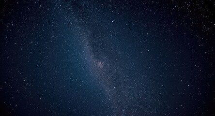 Obraz premium Vivid starry night scene with the Milky Way stretching across a vast dark sky filled with luminous stars