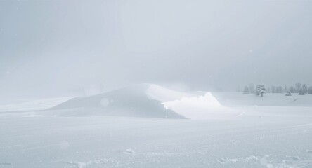 Fototapeta premium Winter blizzard chills a frost encrusted snowy terrain