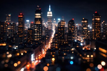 Fototapeta premium Beautiful blurred urban skyline with deep focus effect