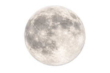 Fototapeta premium Detailed full moon close up with bright white backdrop