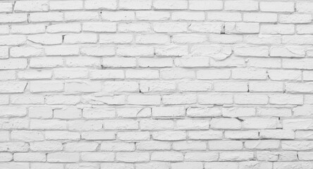 Fototapeta premium White brick wall pattern with minimal grain texture for studio backdrop